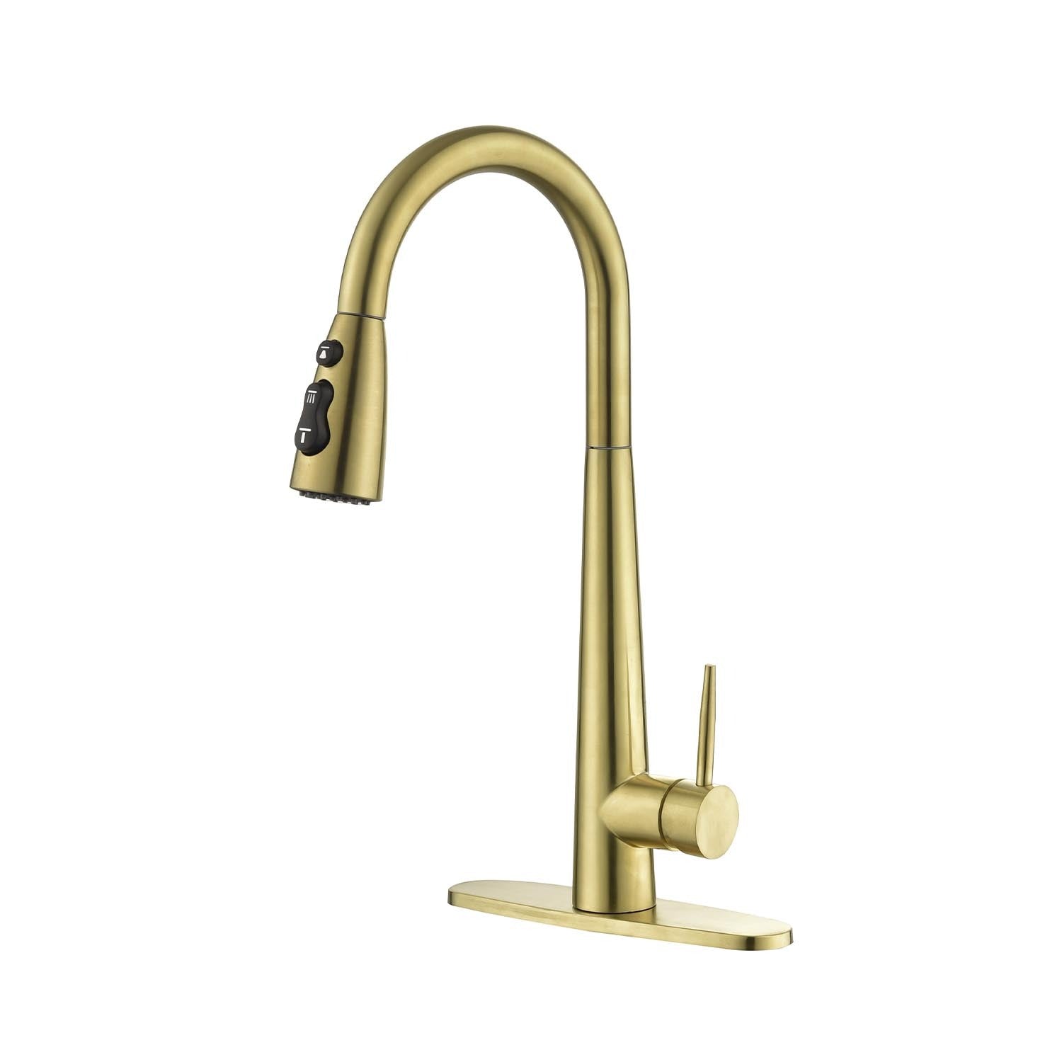 Kitchen Faucet with Pull Down Sprayer brushed gold-stainless steel