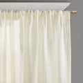 Embroidery Curtain Panel Single ivory-polyester