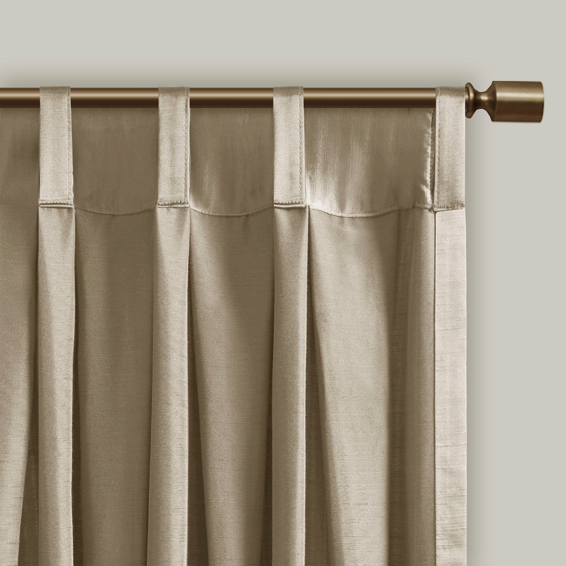 Pleat Curtain Panel with Tieback Single champagne-polyester