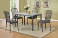 Dinette 5pc Dining Set Table And 4x Chairs Faux Marble gray-seats 4-metal-dining room-48