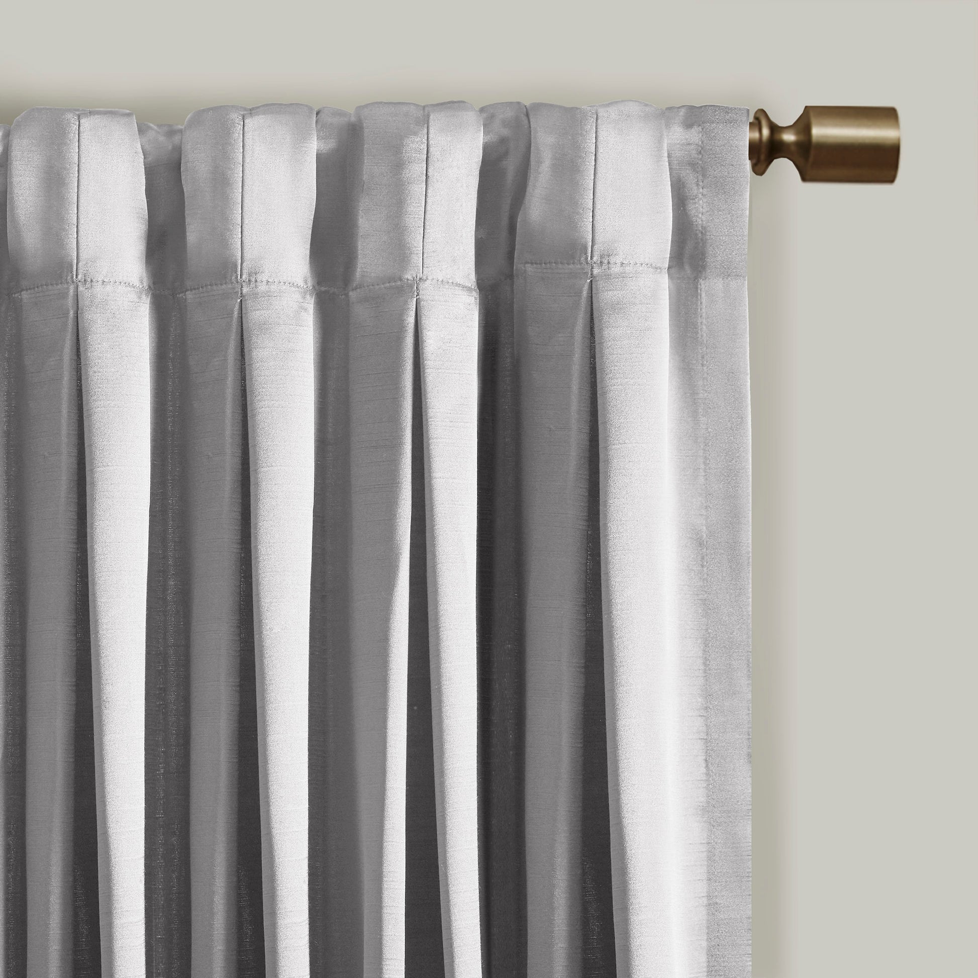 Pleat Curtain Panel with Tieback Single silver-polyester