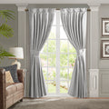 Pleat Curtain Panel with Tieback Single silver-polyester