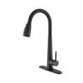 Kitchen Faucet with Pull Down Sprayer matte black-stainless steel