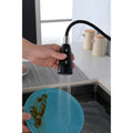 Kitchen Faucet with Pull Down Sprayer matte black-stainless steel