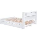 Queen Size Wood Storage Platform Bed With Led, 2