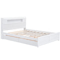 Queen Size Wood Storage Platform Bed With Led, 2