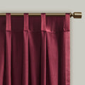 Pleat Curtain Panel with Tieback Single burgundy-polyester