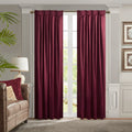 Pleat Curtain Panel with Tieback Single burgundy-polyester