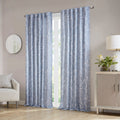 Floral Curtain Panel Single blue-cotton