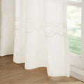 Embroidery Curtain Panel Single white-polyester