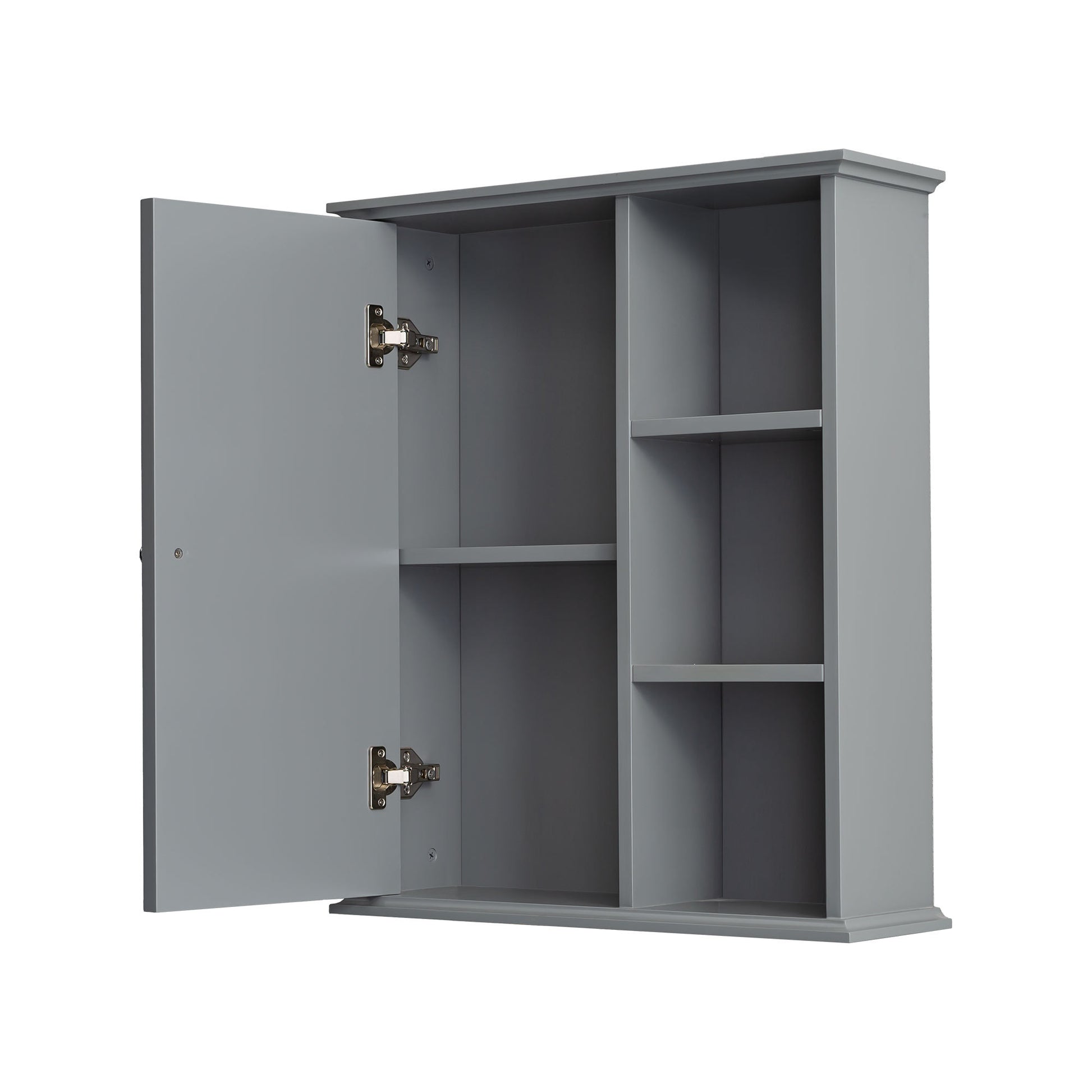 Bathroom Wall Cabinet in Gray Ready to Assemble grey-1-3-soft close doors-wall