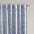 Floral Curtain Panel Single blue-cotton