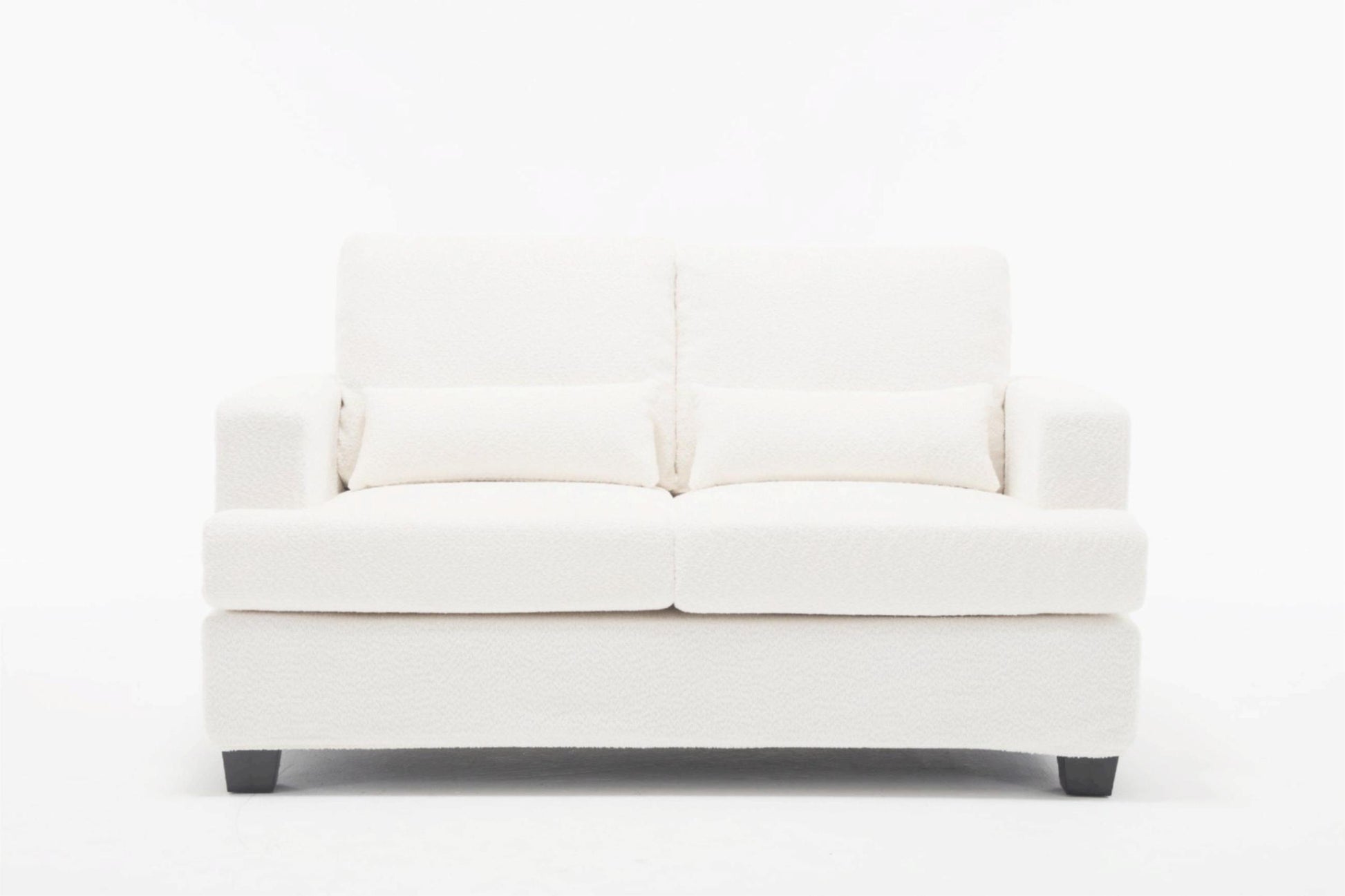 63" Length Modern Loveseat For Living - White