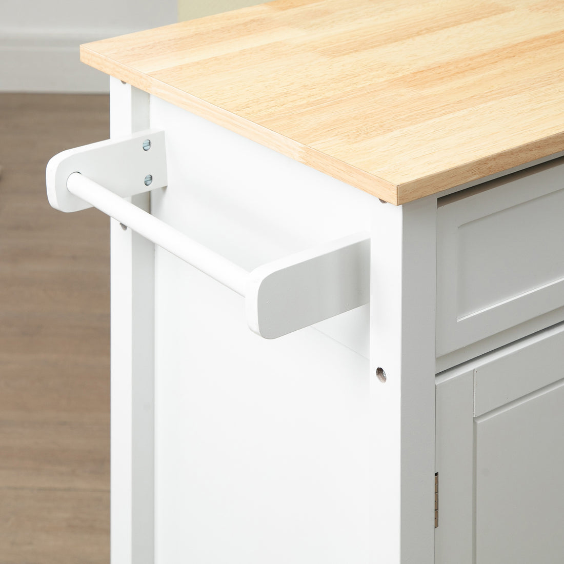 Kitchen Island Cart, Rolling Kitchen Island with white-mdf