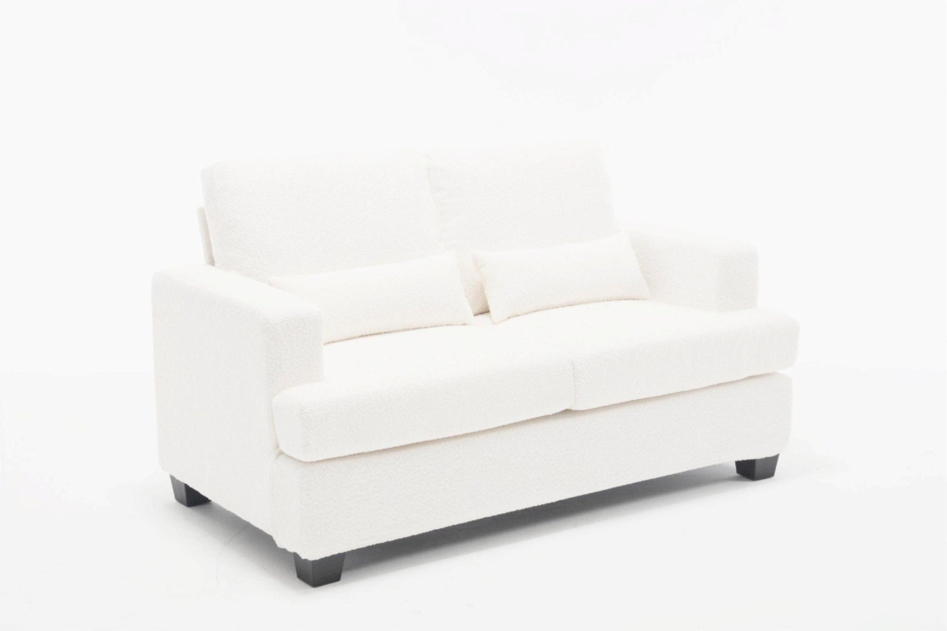 63" Length Modern Loveseat For Living - White