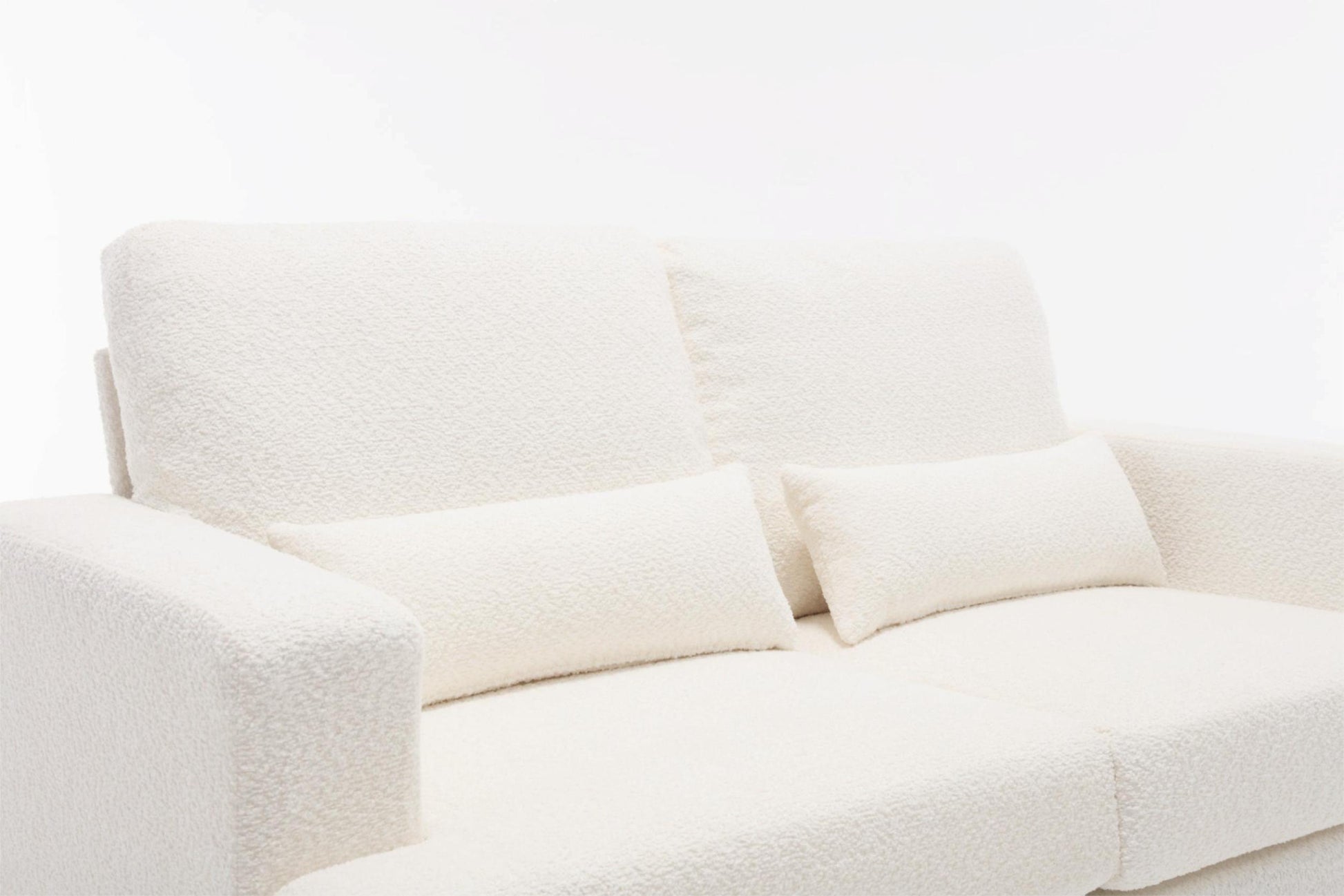 63" Length Modern Loveseat For Living - White