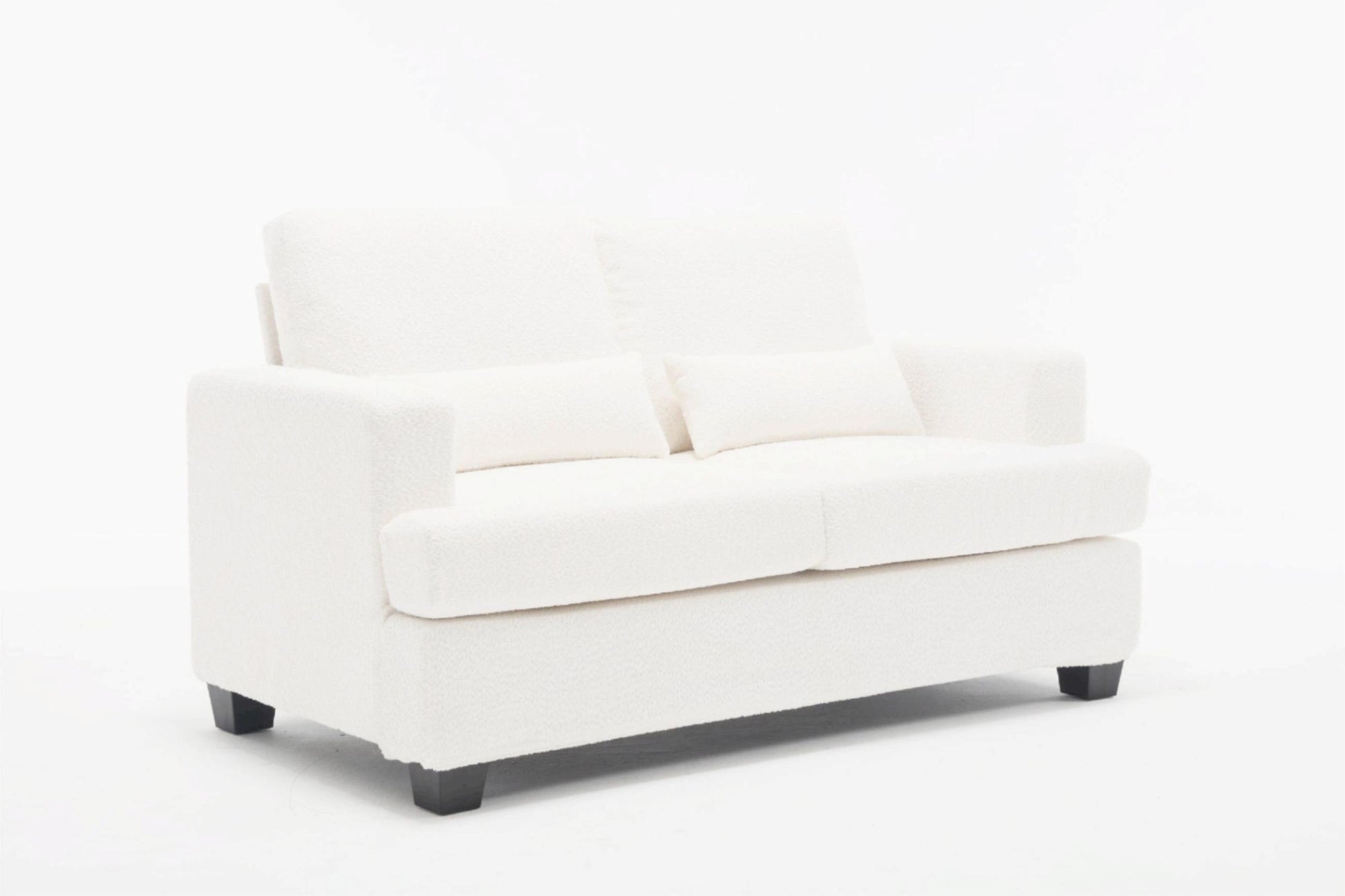 63" Length Modern Loveseat For Living - White