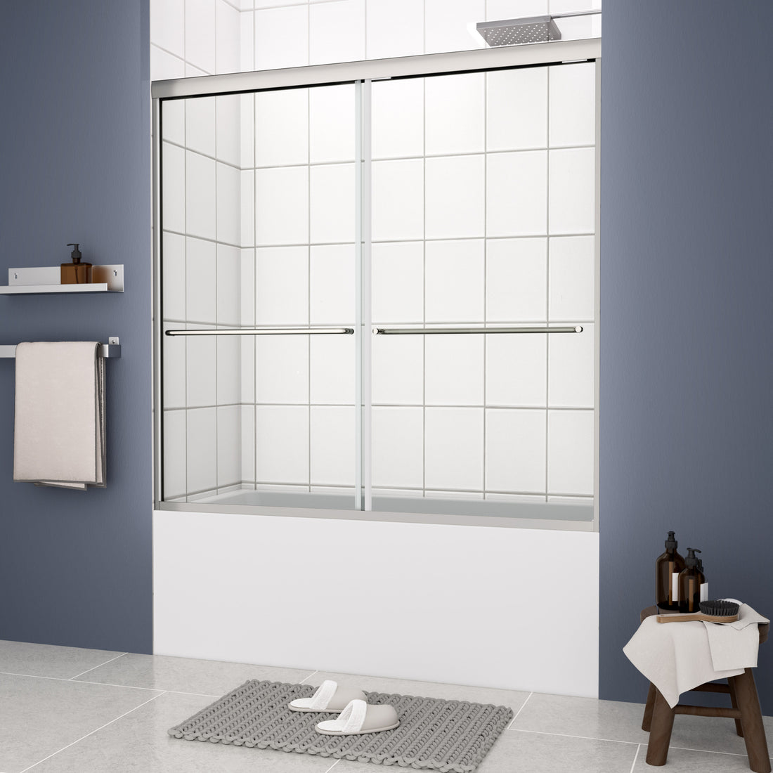 Bathtub Bypass Shower Door, Sliding Door, With 1