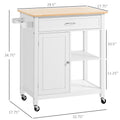 Kitchen Island Cart, Rolling Kitchen Island with white-mdf