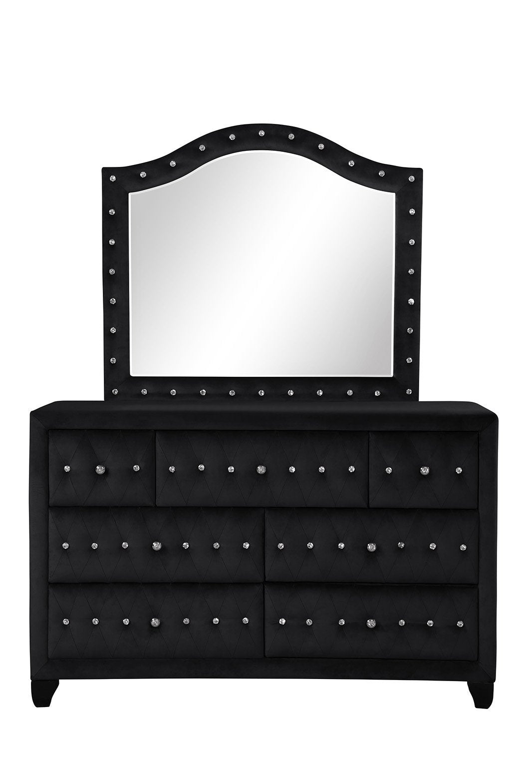 Sophia Mirror In Color Black Made With Wood black-contemporary-modern-wood