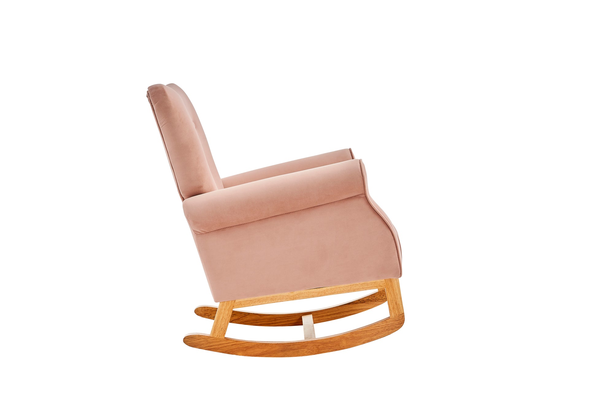 Baby Room High Back Rocking Chair Nursery Chair pink-primary living space-sponge-velvet