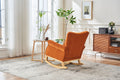 Baby Room High Back Rocking Chair Nursery Chair orange-primary living space-sponge-velvet