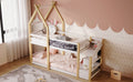 Twin over Twin House Bunk Bed with White Storage box spring not required-twin-white-bed frame-pine