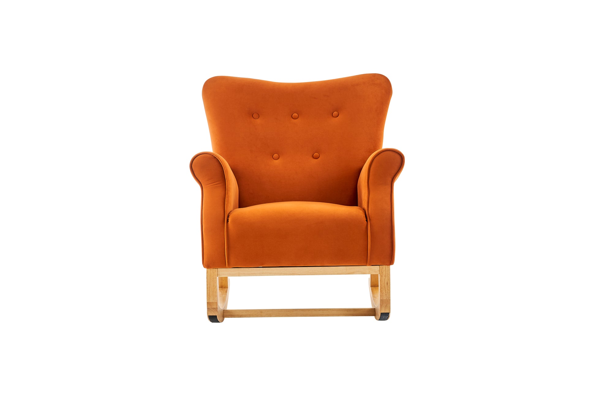 Baby Room High Back Rocking Chair Nursery Chair orange-primary living space-sponge-velvet