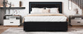 Queen Size Upholstered Platform Bed With Rivet -