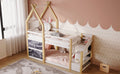 Twin over Twin House Bunk Bed with White Storage box spring not required-twin-white-bed frame-pine