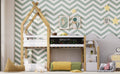 Twin over Twin House Bunk Bed with White Storage box spring not required-twin-white-bed frame-pine