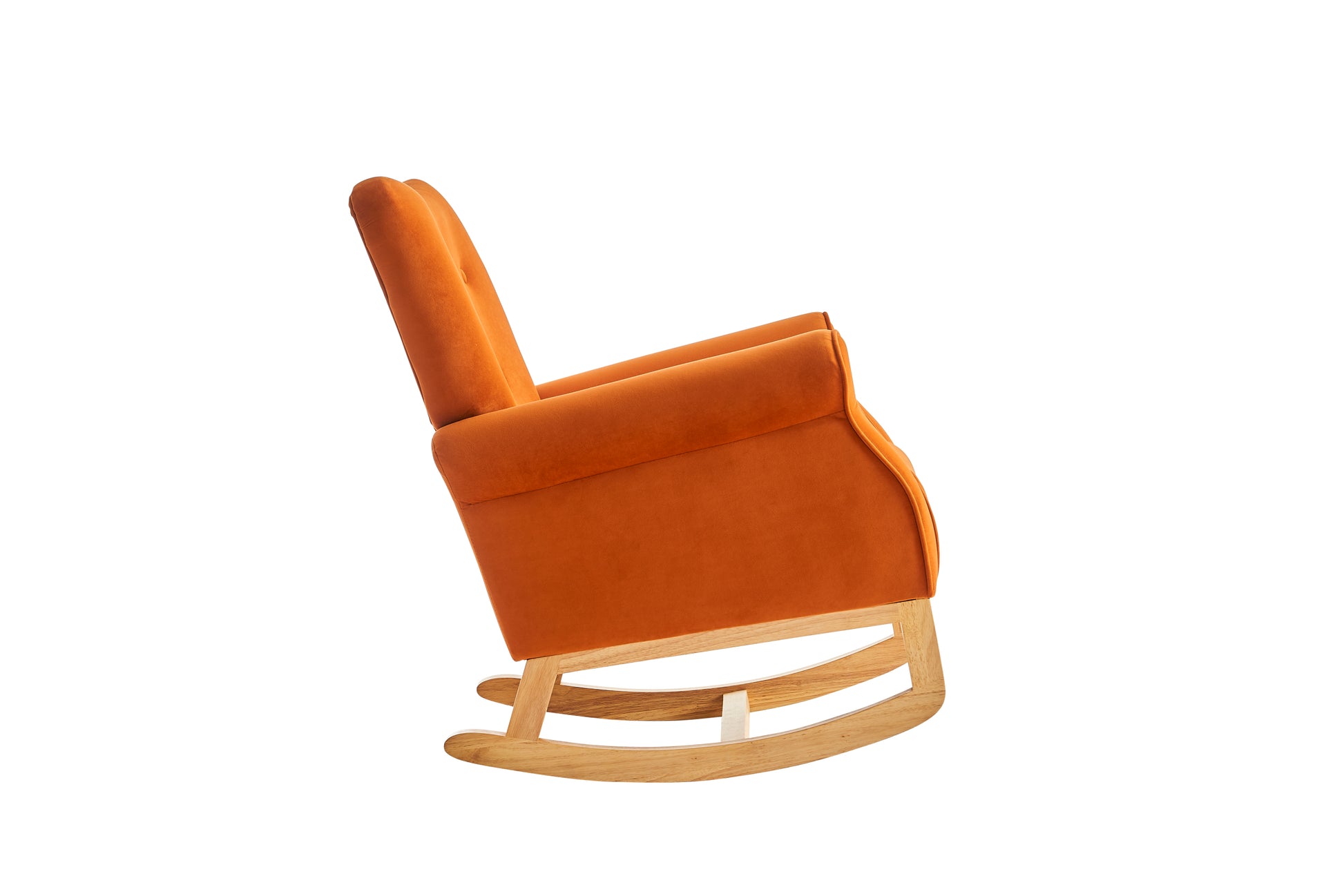 Baby Room High Back Rocking Chair Nursery Chair orange-primary living space-sponge-velvet