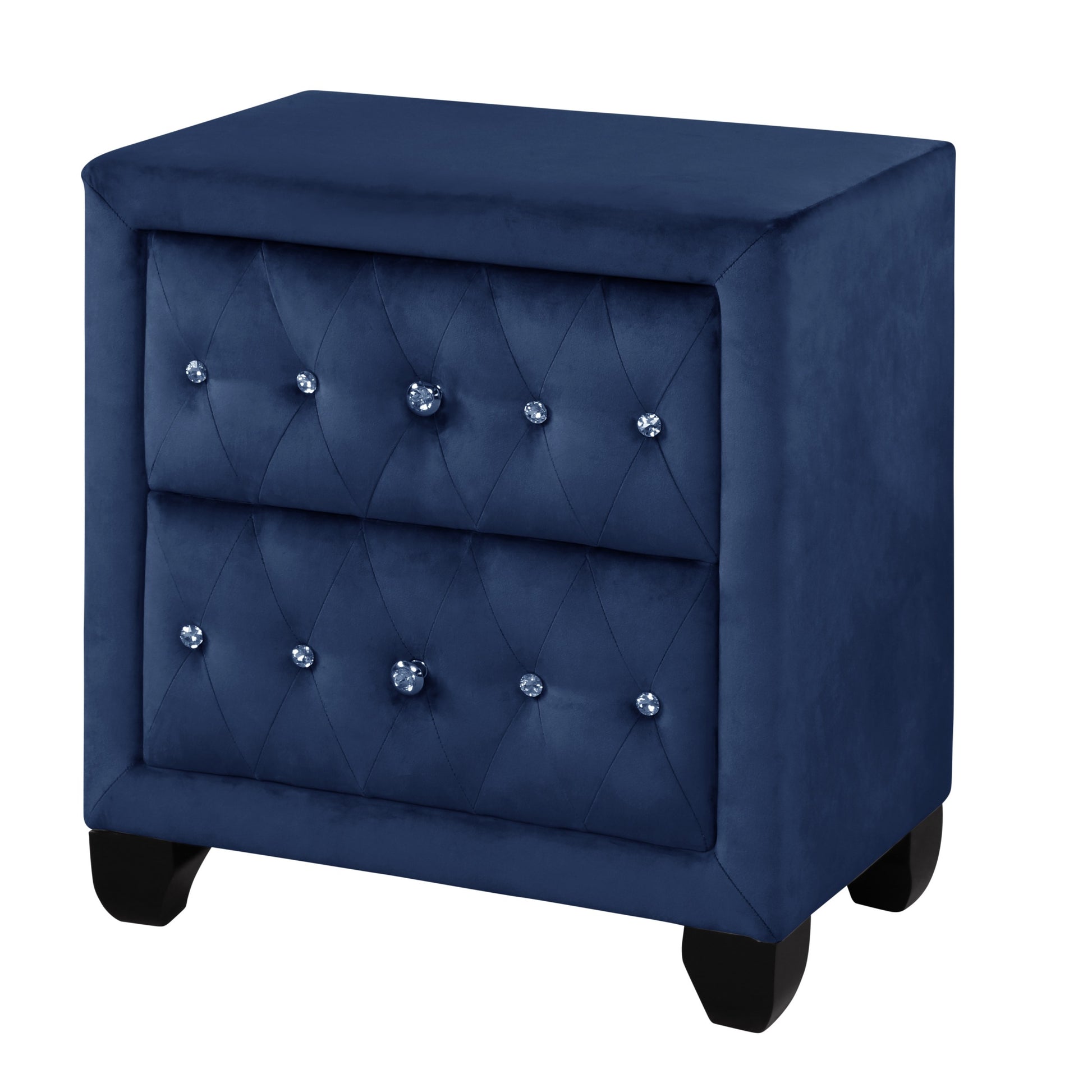 Sophia Modern Style Nightstand made with wood in Blue blue-2 drawers-contemporary-modern-wood