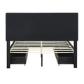 Queen Size Upholstered Platform Bed With Rivet -