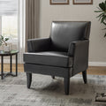 Lapithae Armchair with Solid Wooden Legs and Nailhead black-primary living space-modern-foam-pu