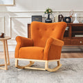 Baby Room High Back Rocking Chair Nursery Chair orange-primary living space-sponge-velvet