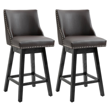 28" Swivel Bar Height Bar Stools Set of 2,