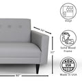 Grey Faux Leather Sofa, Modern 3 Seater Sofas