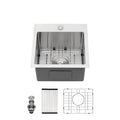 Stainless Steel Drop In Kitchen Sink 15 Inch Drop in brushed nickel-stainless steel