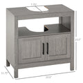 kleankin Pedestal Sink Storage Cabinet, Bathroom Under gray-particle board