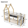 Twin over Twin House Bunk Bed with White Storage box spring not required-twin-white-bed frame-pine