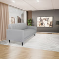 Grey Faux Leather Sofa, Modern 3 Seater Sofas