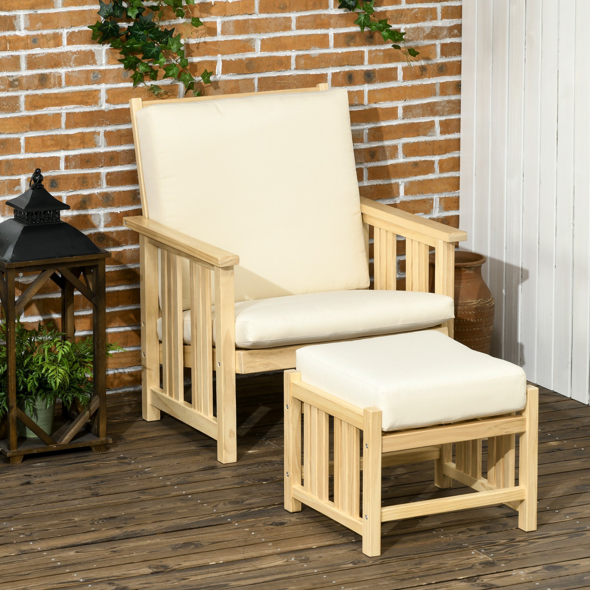 Patio Furniture Set, Wood Outdoor Patio Chair