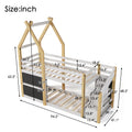 Twin over Twin House Bunk Bed with White Storage box spring not required-twin-white-bed frame-pine