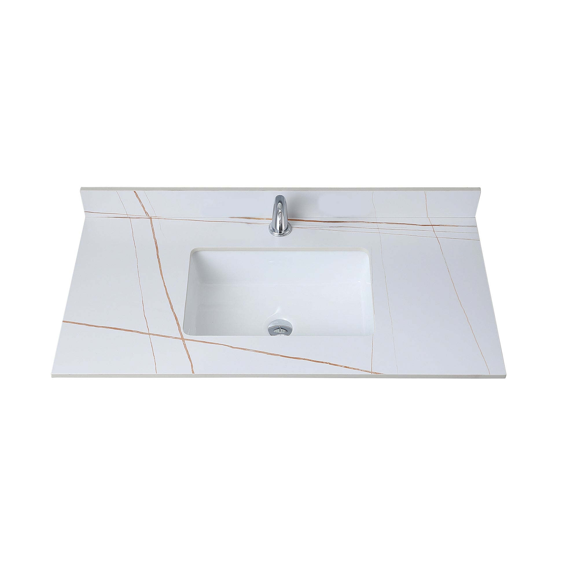 Montary 43inch bathroom vanity top stone White gold white-sintered stone