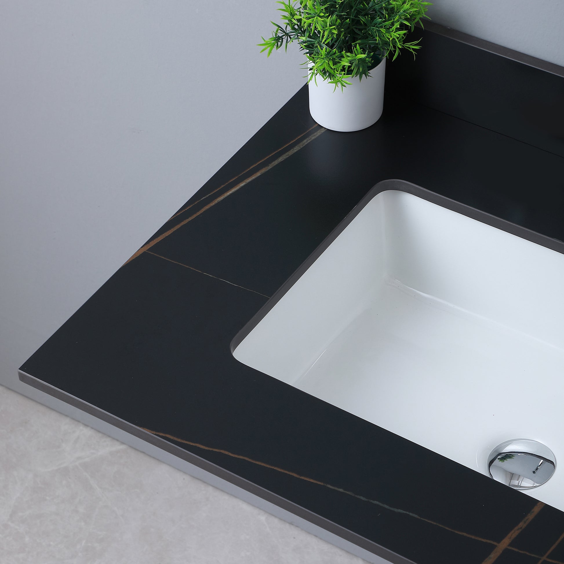 Montary 31inch sintered stone bathroom vanity top black-sintered stone