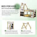 Twin over Twin House Bunk Bed with White Storage box spring not required-twin-white-bed frame-pine