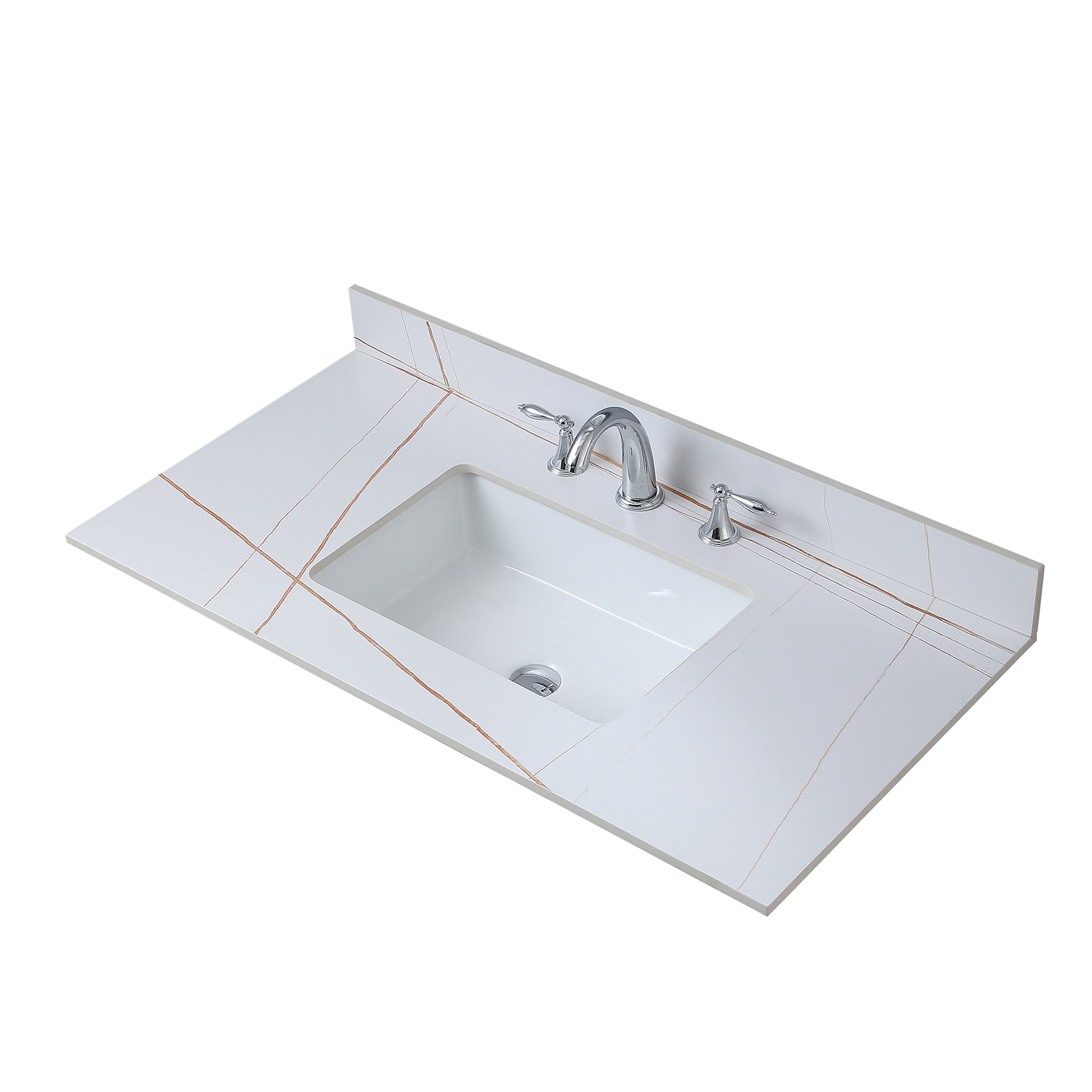 Montary 43inch bathroom vanity top stone carrara gold white-sintered stone