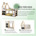 Twin over Twin House Bunk Bed with White Storage box spring not required-twin-white-bed frame-pine