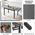 Grey Ceramic Modern Rectangular Expandable Dining